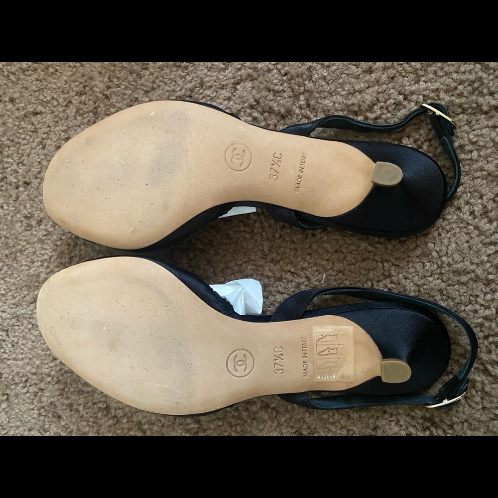 Chanel Black Satin Camelia Kitten - Picture 5 of 7